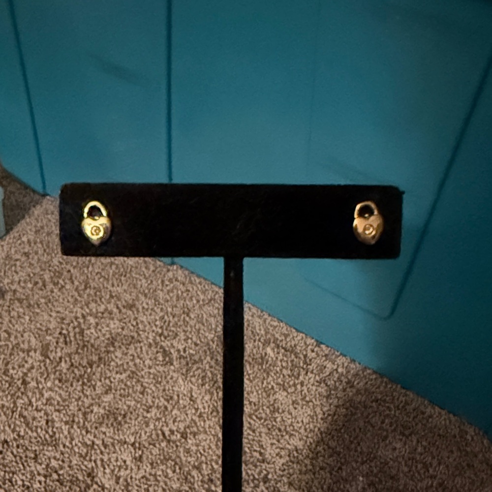 Gold Lock Earrings